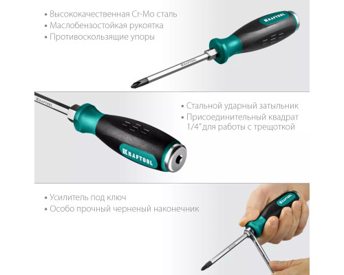 KRAFTOOL PH2х100 мм, отвертка ударная 250034-2