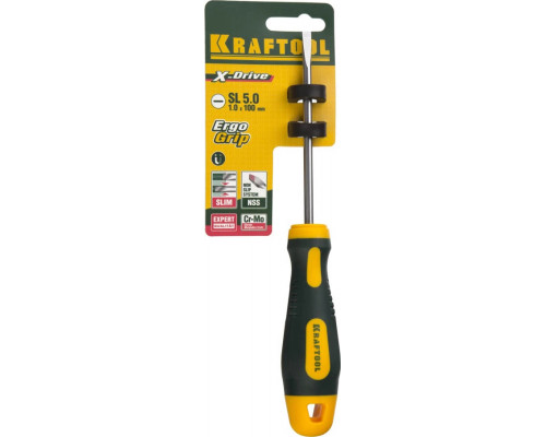 KRAFTOOL SL5.5х100 мм, отвертка слесарная 250071-5.5-100