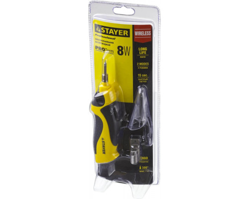 STAYER 8 Вт, 4.5 В, 3xAA, электропаяльник беспроводной 55409 Professional