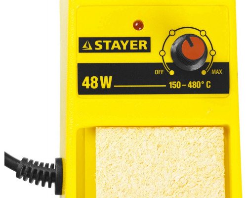 STAYER 100-450°C, 48Вт, 220 В, аналоговая паяльная станция 55371
