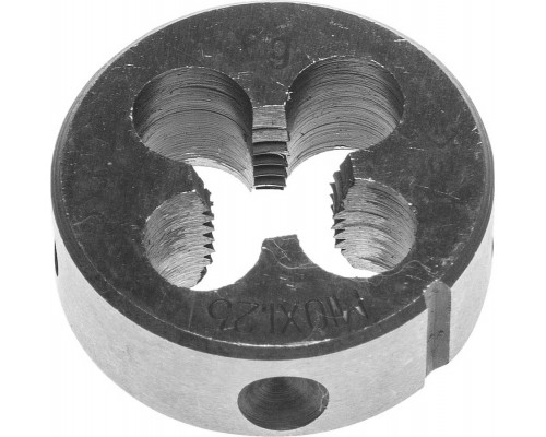 ЗУБР М10 x 1.25 мм, 9ХС, круглая ручная, плашка 4-28022-10-1.25