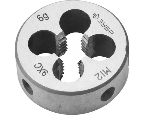 ЗУБР М12 x 1.75 мм, 9ХС, круглая ручная, плашка 4-28022-12-1.75