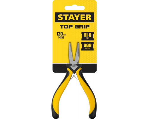 STAYER 120 мм, тонкогубцы изогнутые TopGrip 2218-3_z02