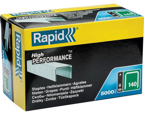 RAPID тип 140 (G / 11 / 57), 8 мм, 5000 шт., супертвердые, профессиональные, плоские скобы 11908111