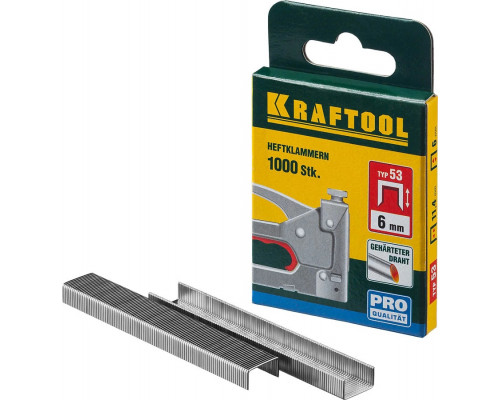 KRAFTOOL скобы тип 53 (A / 10 / JT21), 18 мм, 1000 шт., скобы супертвердые 31670-18 Pro