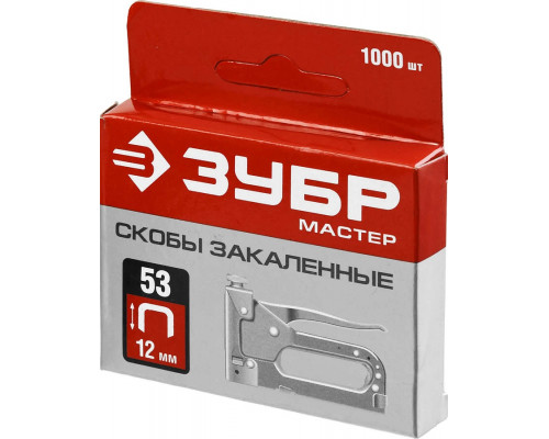 ЗУБР скобы тип 53 (A / 10 / JT21), 12 мм, 1000 шт., скобы тонкие закаленные 31625-12 Мастер