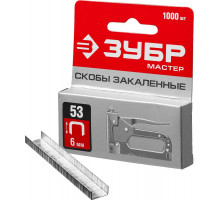 ЗУБР скобы тип 53 (A / 10 / JT21), 6 мм, 1000 шт., скобы тонкие закаленные 31625-06 Мастер