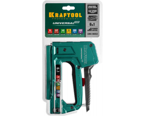KRAFTOOL 6-в-1, тип 53, 53F, 140, 13, 300, 500, степлер для скоб Universal HD 3188