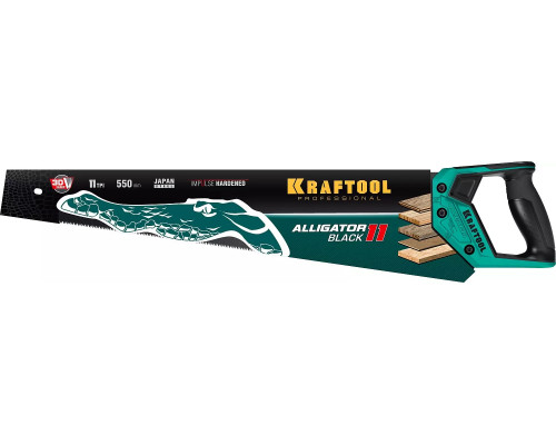 KRAFTOOL 11 TPI, 550 мм, ножовка для точного реза Alligator Black 11 15205-55