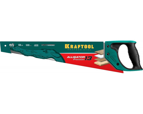 KRAFTOOL 13 TPI, 500 мм, ножовка для точного реза Alligator Precision 13 15225-50