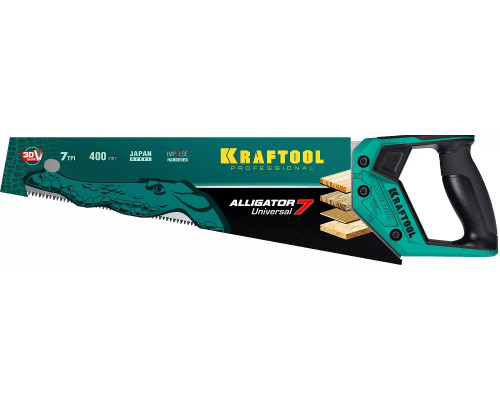 KRAFTOOL 7 TPI, 400 мм, ножовка универсальная Alligator Universal 7 15004-40_z01