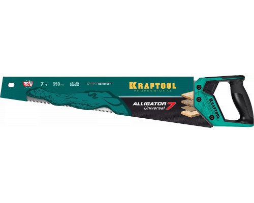 KRAFTOOL 7 TPI, 550 мм, ножовка универсальная Alligator Universal 7 15004-55