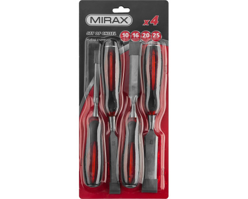 MIRAX 10/16/20/25 мм, 60-70 HRC, 4 шт., набор стамесок 1810-H4