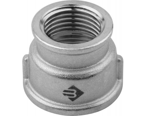 ЗУБР 1/2"-3/4", никелированная латунь, муфта переходная ЭКСПЕРТ 51292-1/2-3/4
