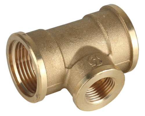 GENERAL FITTINGS 1" - 1/2" - 1", латунь, "гайка - гайка - гайка", тройник переходной 51061-1-1/2-1