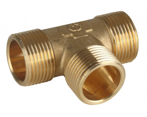 GENERAL FITTINGS 3/4", латунь, "штуцер - штуцер - штуцер", тройник 51054-3/4