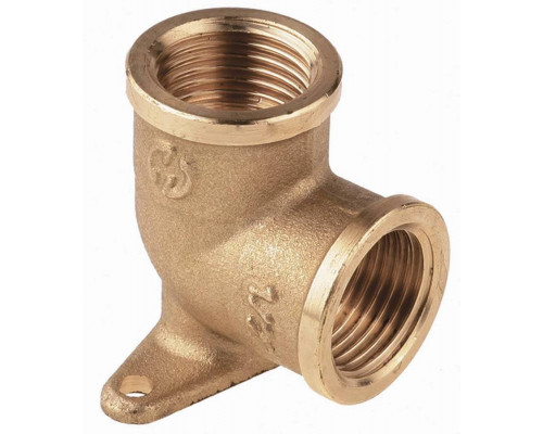 GENERAL FITTINGS 1/2", латунь, "гайка - гайка", уголок с креплением 51076-G/G-1/2