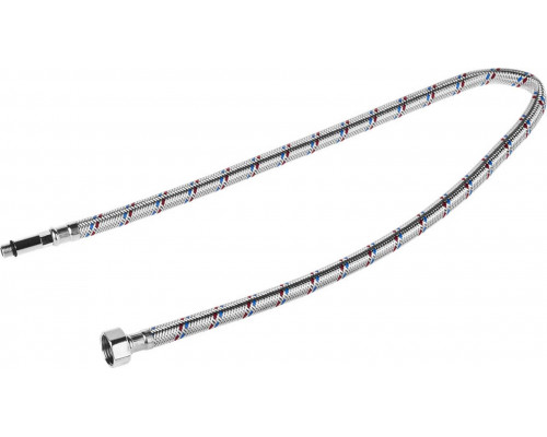 STAYER 1/2", 0.8 м, оплетка из нерж. стали, удлиненная для воды к смесителям, подводка гибкая 51017-080