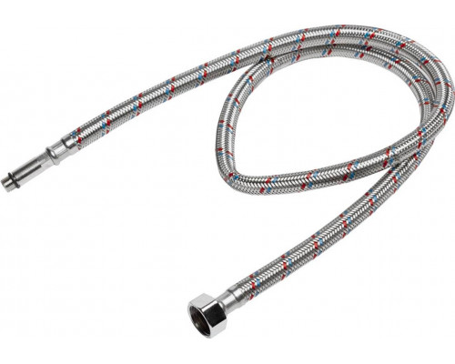 STAYER 1/2", 1 м, оплетка из нерж. стали, удлиненная для воды к смесителям, подводка гибкая 51017-100