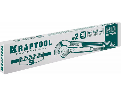 KRAFTOOL №2, изогнутые губки, ключ трубный PANZER-S 2733-15_z02
