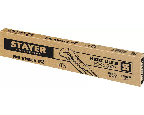 STAYER №2, изогнутые губки, ключ трубный HERCULES-S 27311-2_z01 Professional