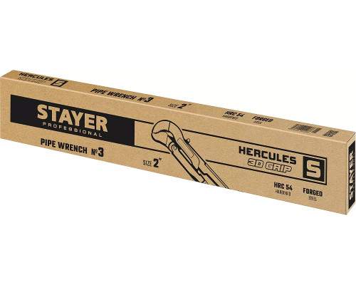 STAYER №3, изогнутые губки, ключ трубный HERCULES-S 27311-3_z01 Professional