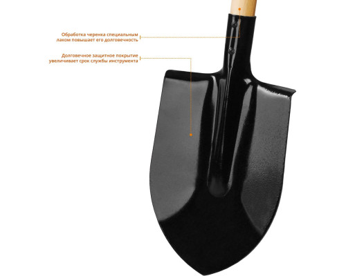 GRINDA 285x205x1420 мм, деревянный черенок, лопата штыковая 421821_z01