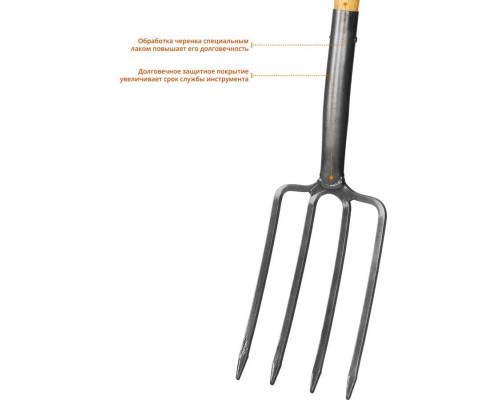 GRINDA 280x175x1200 мм, деревянный черенок и рукоятка, вилы садовые 39727