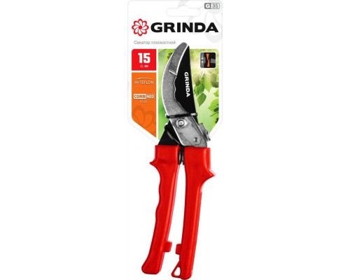 GRINDA 200 мм, с пластиковыми рукоятками, плоскостной секатор 40212_z02