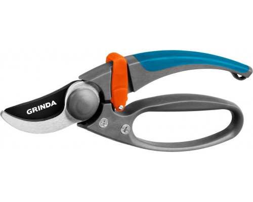 GRINDA 210 мм, с двухкомпонентными эргономичными рукоятками, с эфесом, плоскостной секатор 423457