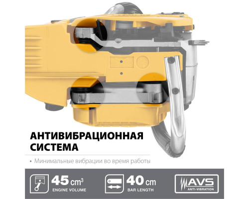 STEHER 1.8 кВт/2.4 л.с, 400 мм, пила цепная бензиновая BS-45-40