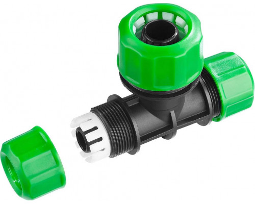 РОСТОК  1/2" х 1/2" х 3/4", тройник цанговый (шланг-шланг-шланг) 426370